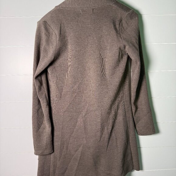 BRUNELLA GORI Cardigan Heathered Brown Size Medium 100% Extra Fine Merino Wool - Picture 5 of 8